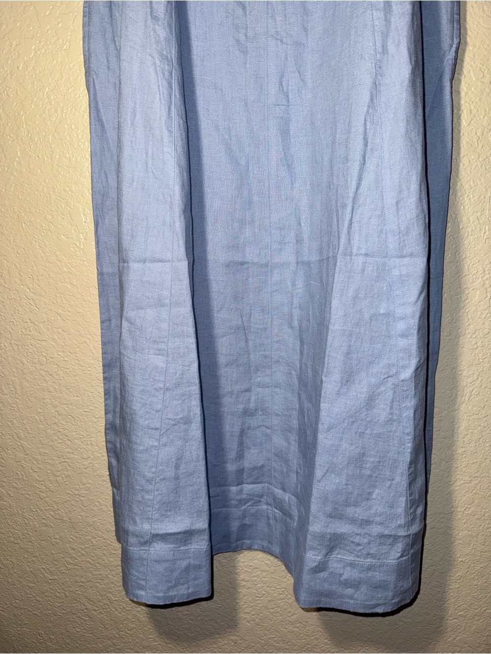 J.Jill Love Linen S Petite Blue Midi Dress w Embroidered Scarf Coastal - Picture 4 of 15